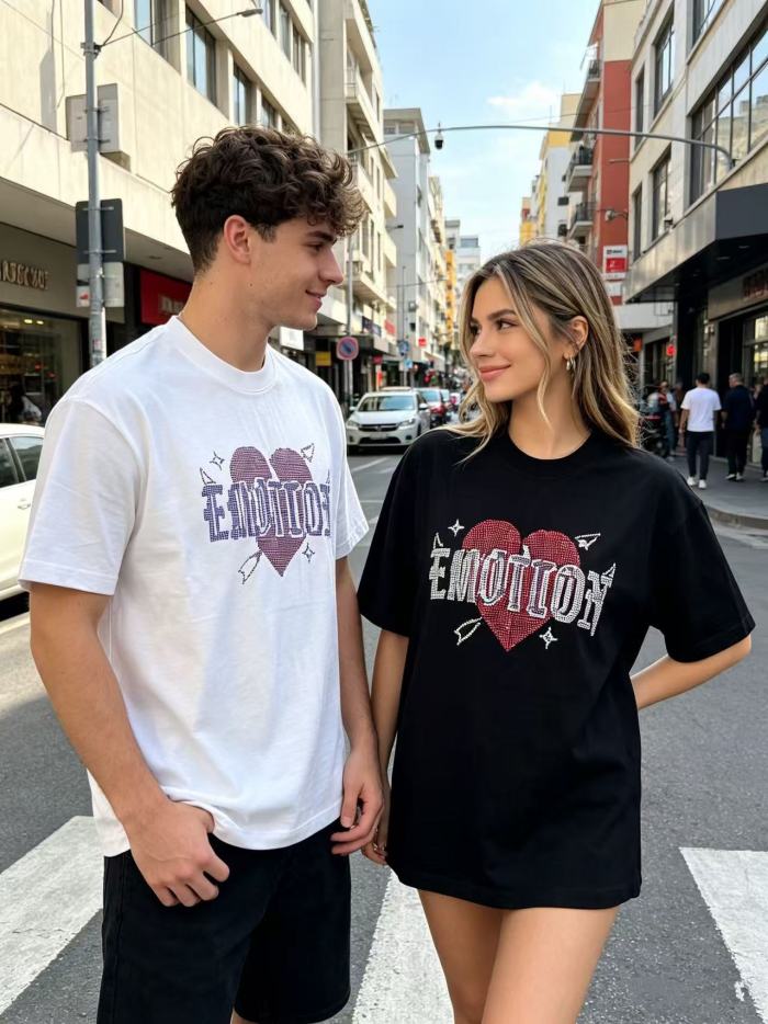 American-style sweet and cool love theme light luxury daily commuting shirt 2 colors 29064996