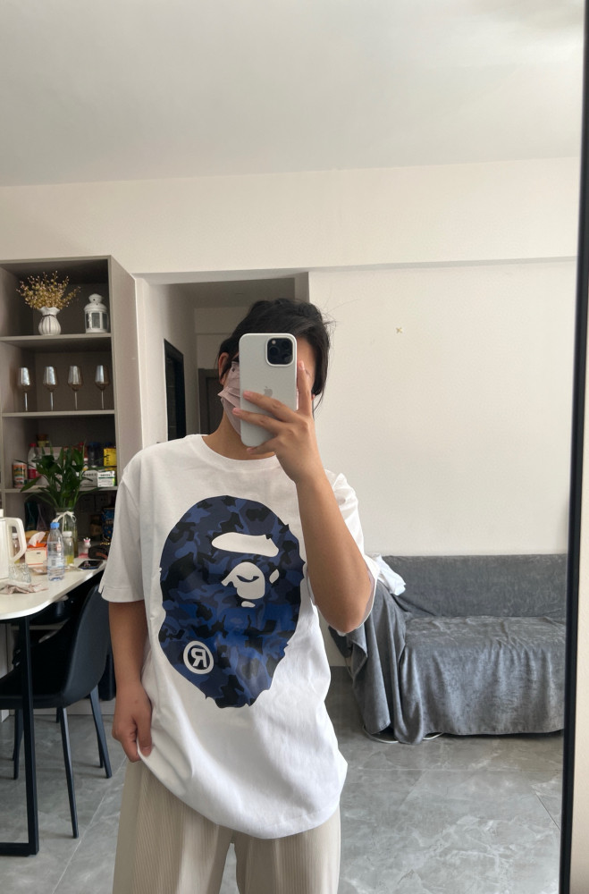 1:1 quality version 28326454 Front and back desert camouflage apes big head print Tee 4 colors