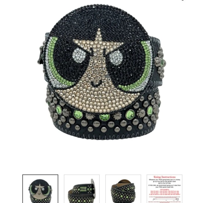 1:1 quality version 28295040 Punk rhinestone hip-hop Belt 5 colors