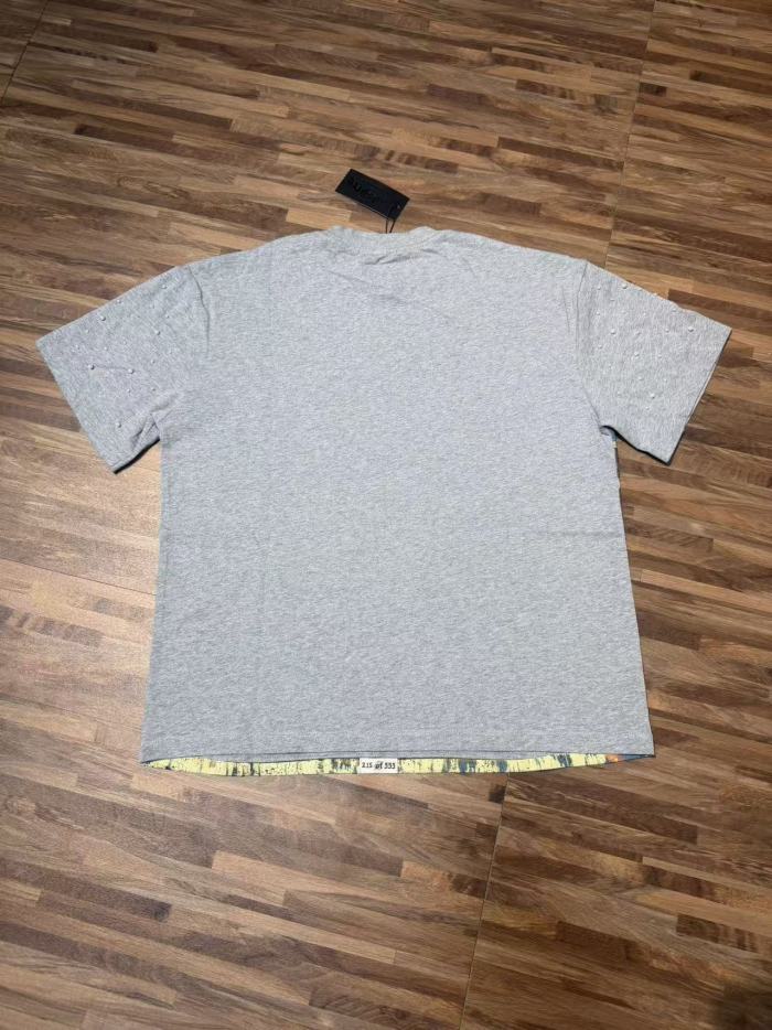 Miami sports car hot-fix rhinestone vintage washed short-sleeved T-shirt 29035040