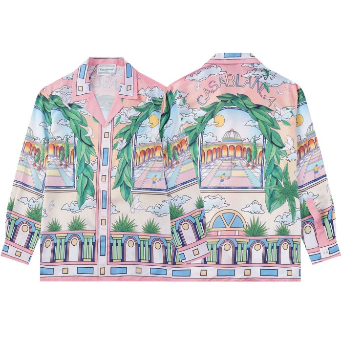 Bright Pattern Resort Style Printed Long Sleeve Shirt 55 colors 29105585