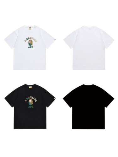 College Logo Green Gradient Camo Ape Head Print T-shirt 2 colors 29053483