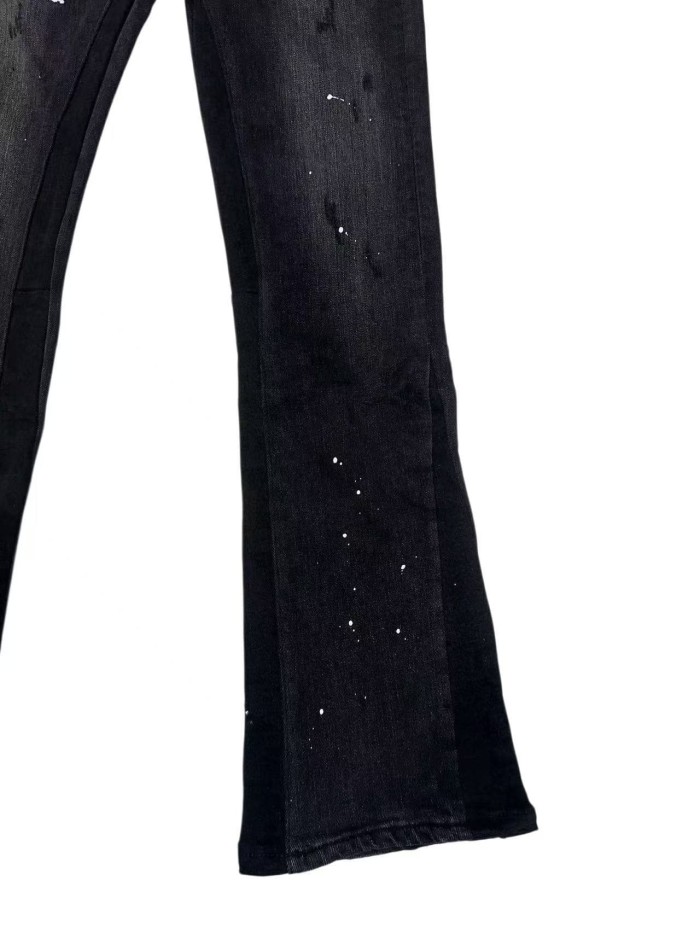 1:1 quality version Dark Misty Vintage Ink Splatter Flared Jeans 29080662