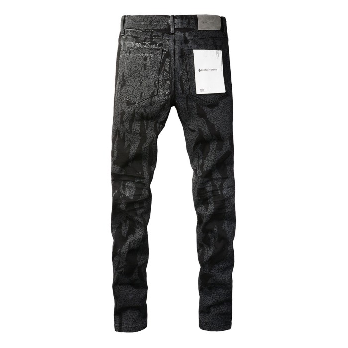 1:1 quality version Black Layered Floral Jeans