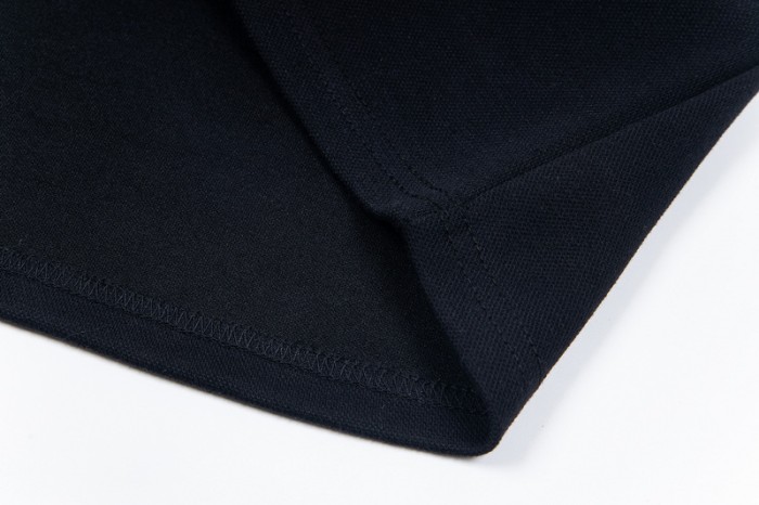 American Street Style Black Contrast Trim Embroidered Logo Polo Shirt 2 colors 29080230