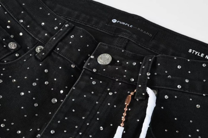 1:1 quality version Full Rhinestone Stacked Vintage Jeans 28972584