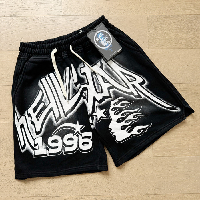 1996 Flame Portrait Print Washed Shorts 29043459