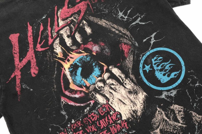 Flame All-Seeing Eye Print Washed Tee 29090190