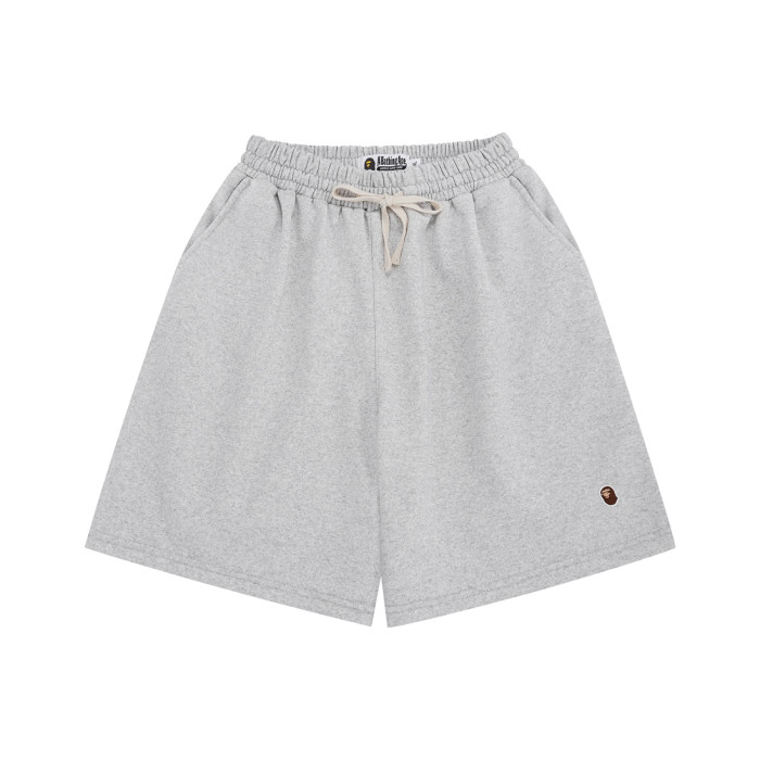 Gray Ape Head Embroidery Small Logo Drawstring Terry Shorts 29062667