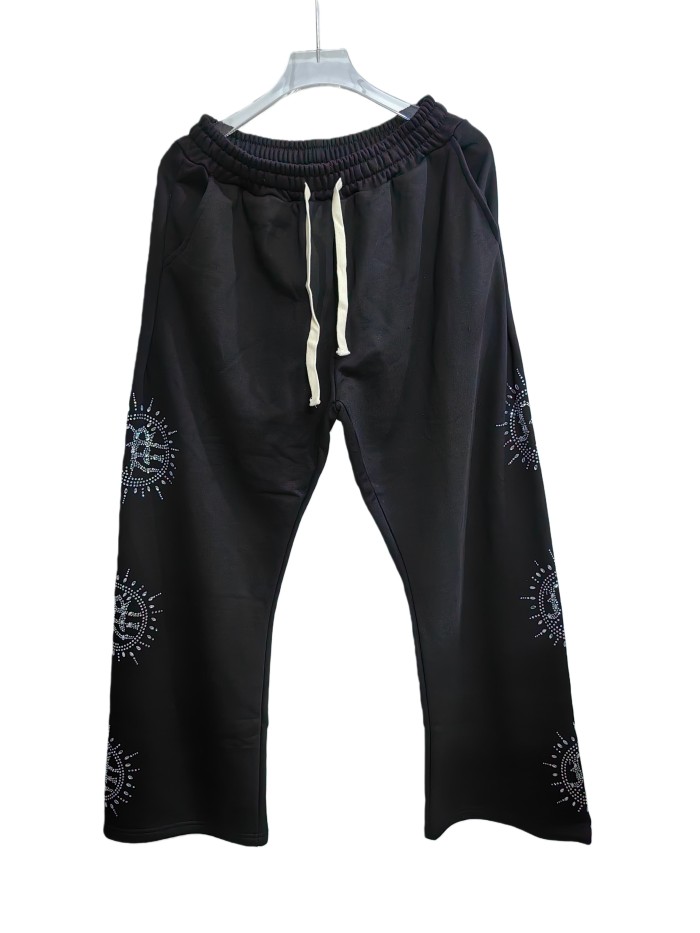 Eclipse logo rhinestone Hoodie & Pants Set 28641979
