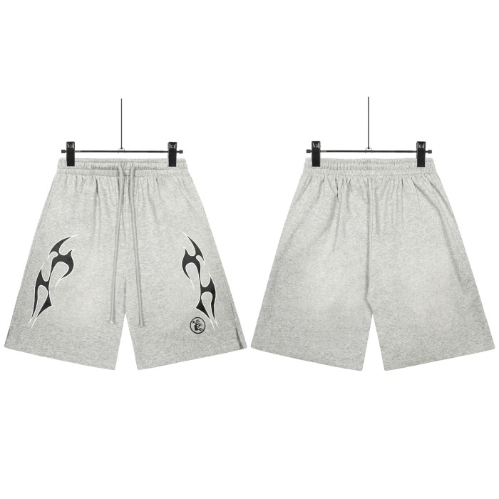 Side Sharp Black Flame Print Washed Shorts 3 colors 29043466