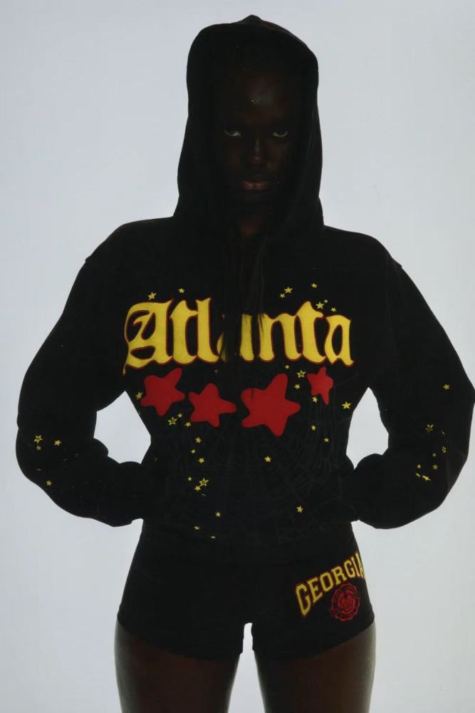 1:1 quality version Yellow lettered Atlanta print Hoodie & Pants Set  28480754