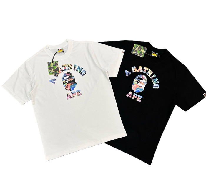 1:1 quality version Art Camouflage Little Ape Head Letter Print Tee 2 colors 28746638