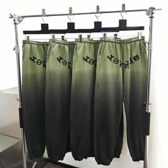 [Big & Tall for weights up to 220 lbs]1:1 quality version Black Green Dip Dye Print Hoodie & Pants Set 29033216