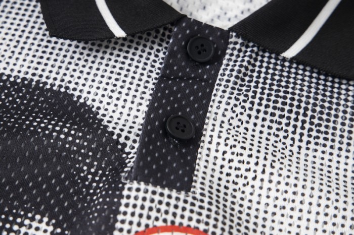 Oversized American Street Style Halftone Portrait Printed Polo Jersey T-Shirt 2 colors 29080780