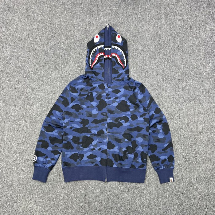 1:1 quality version Featured Double Head Camo Shark  Sweatshirt Hoodie 3 colors