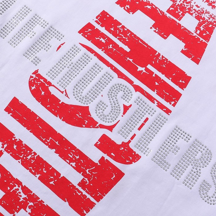 Santa Cena Rhinestone Print Tee 2 colors 28751249