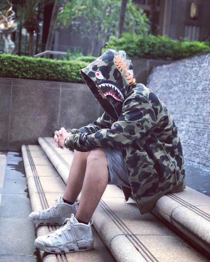 1:1 version Bape 1st camo shark zip up hoodie green