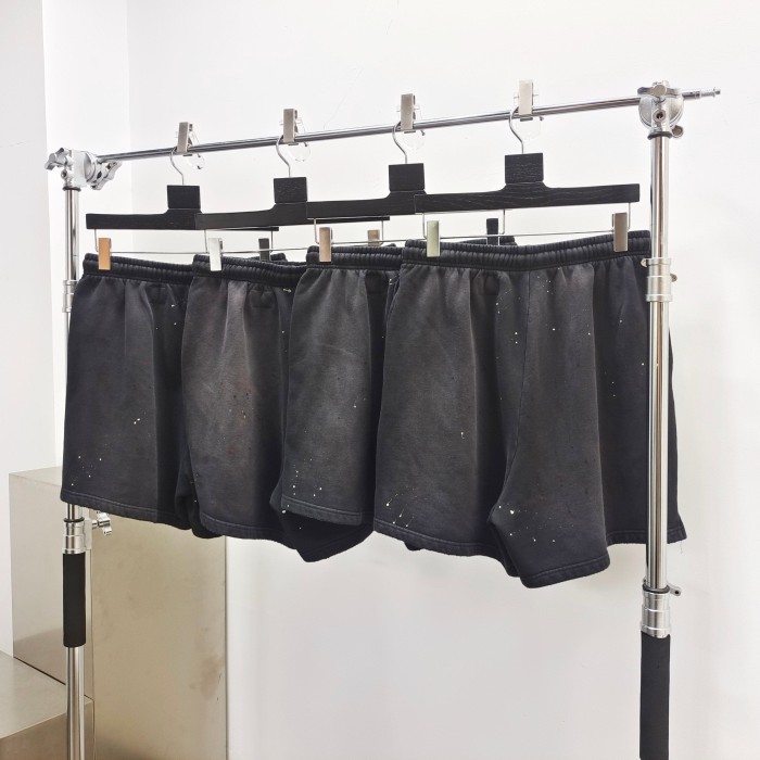 [Big & Tall for weights up to 260 lbs]1:1 quality version Flame Splash Ink Print Washed Shorts with NFC tag 28889899