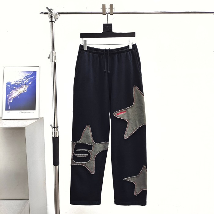 [Big & Tall for weights up to 220 lbs]1:1 quality version Grey Star Applique Zipper Hoodie & Pants Set 28893162