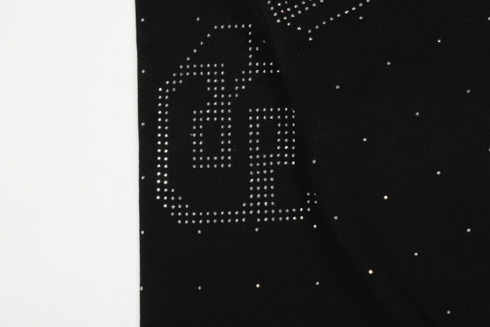 Full-Print Rhinestone Letter Zipper Hoodie & Pants Set 2 colors 28749761