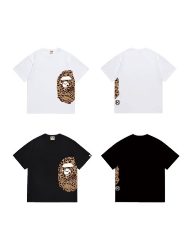 Leopard print ape head short sleeved  print T-shirt 2 colors 29053575