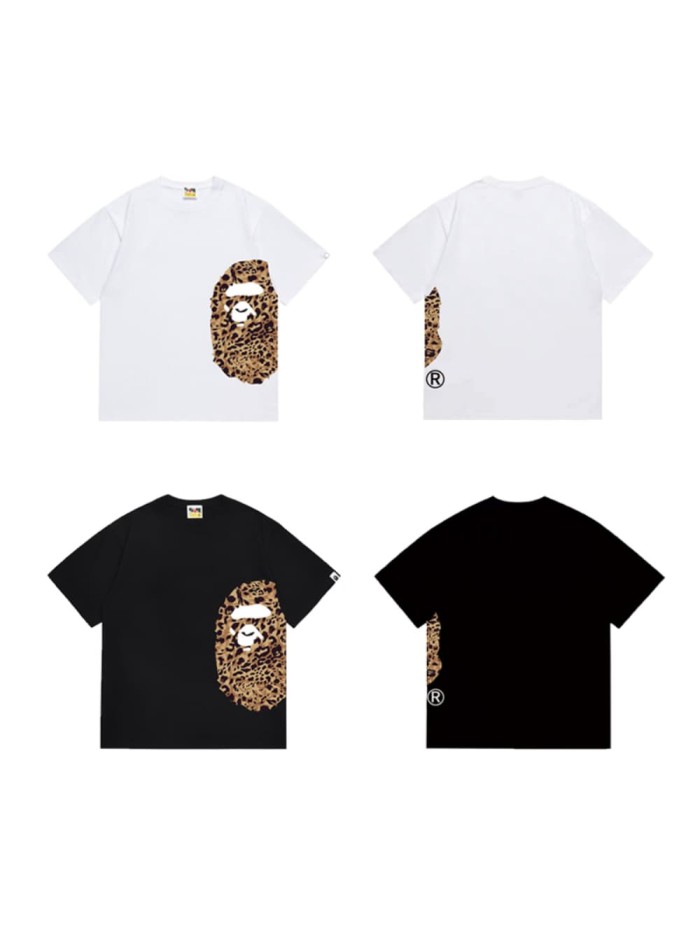 Leopard print ape head short sleeved  print T-shirt 2 colors 29053575