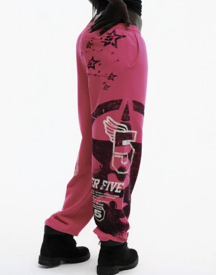 1:1 quality version Screen-Printed Slogan Hoodie & Pants Set 28656017