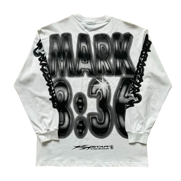 Back score printed long sleeve T-shirt