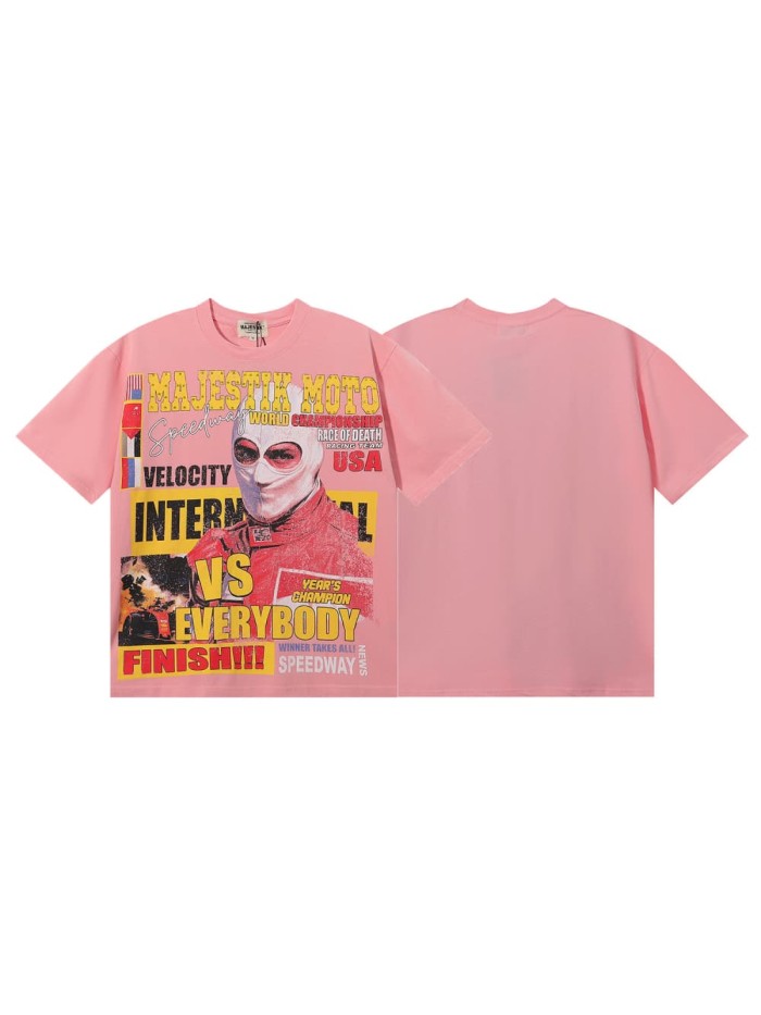 Against The World Racing Rhinestone Print Washed Tee 29060773