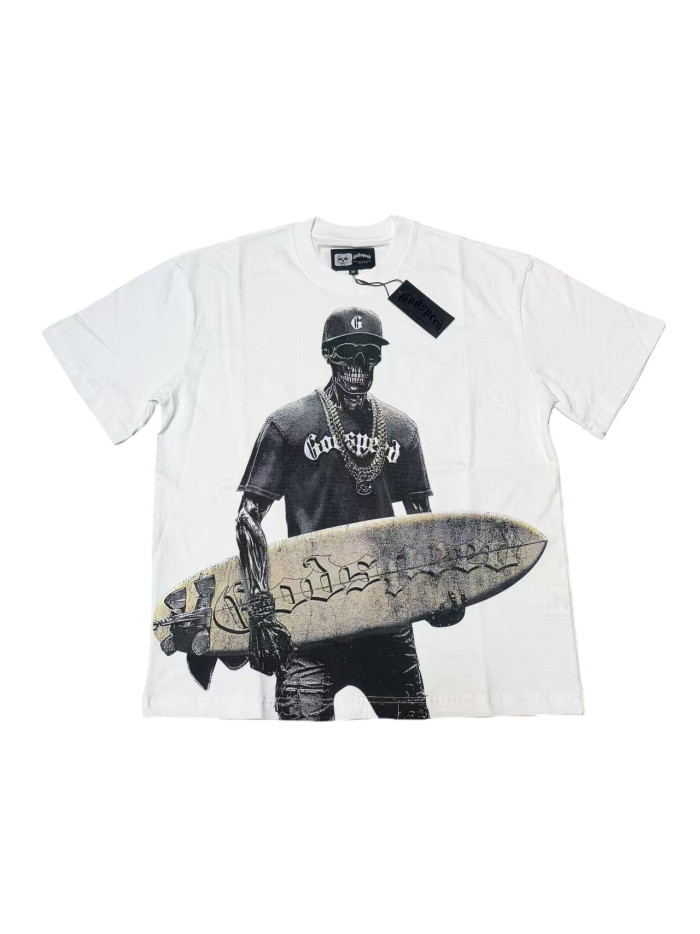 Rock Skull Surfboard Print Washed Version Tee 2 colors 28747525