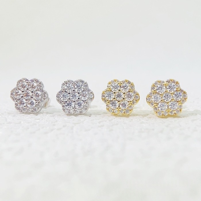 Silver-Set Moissanite Stud Earrings 2 colors 28782582