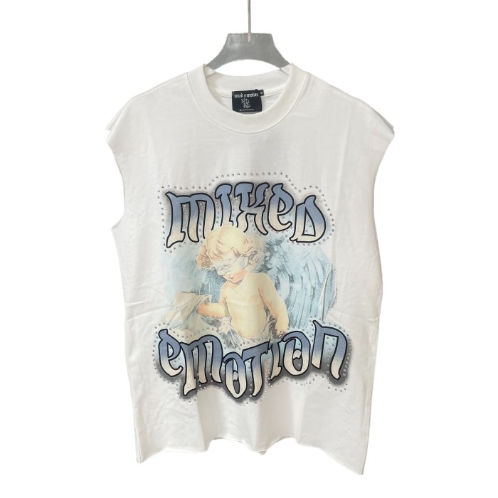 Angel Print Rhinestone Vest 28475726