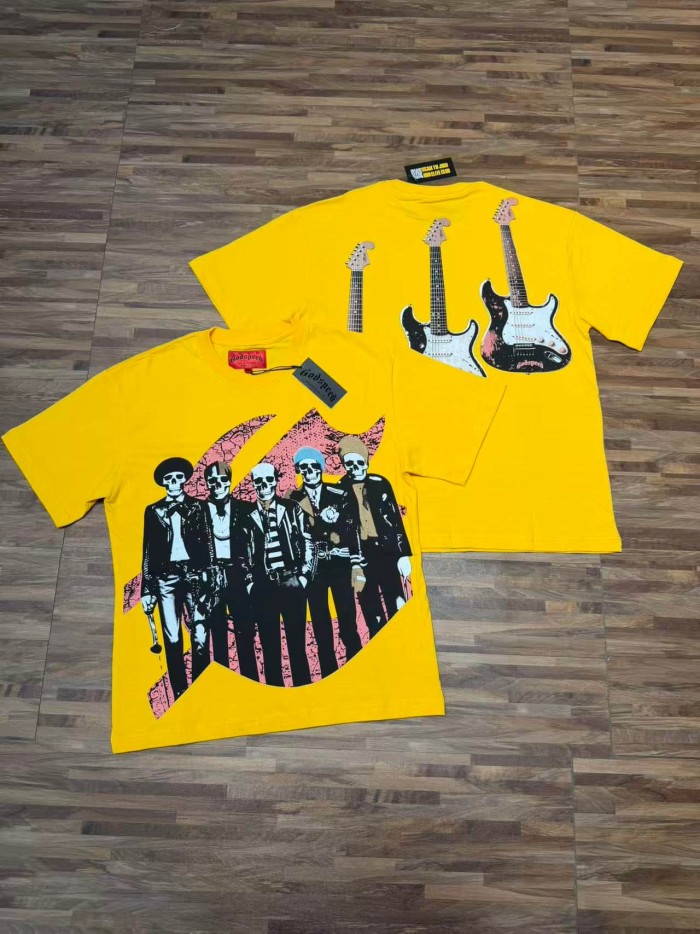 Skull Guitar Band Print Washed Tee 29098140