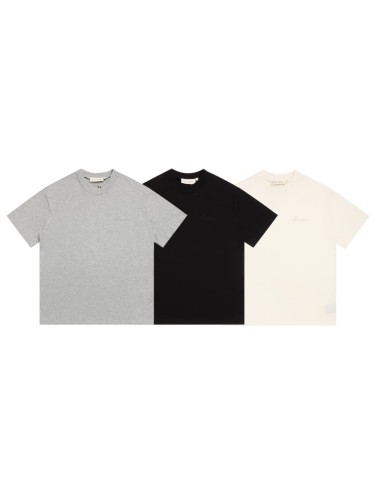 Small logo, subtle pattern embroidery T-shirt 3 colors 29053737