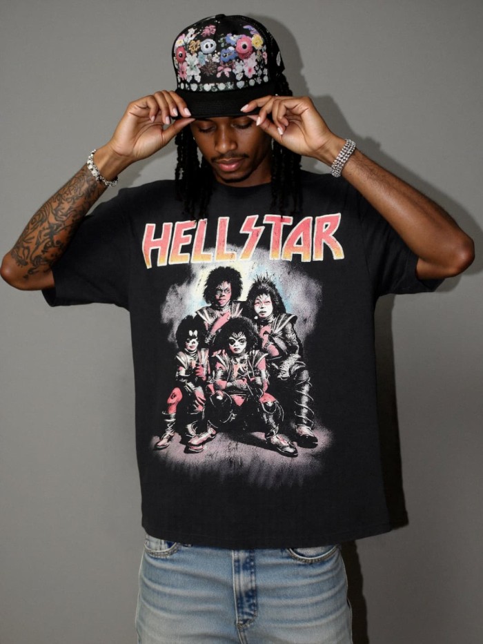 KISS Rock Band Print Washed Tee 29090163