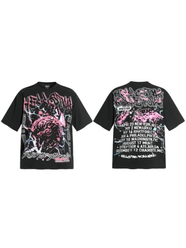 Pink Cyber Core Print Washed Tee 29090171