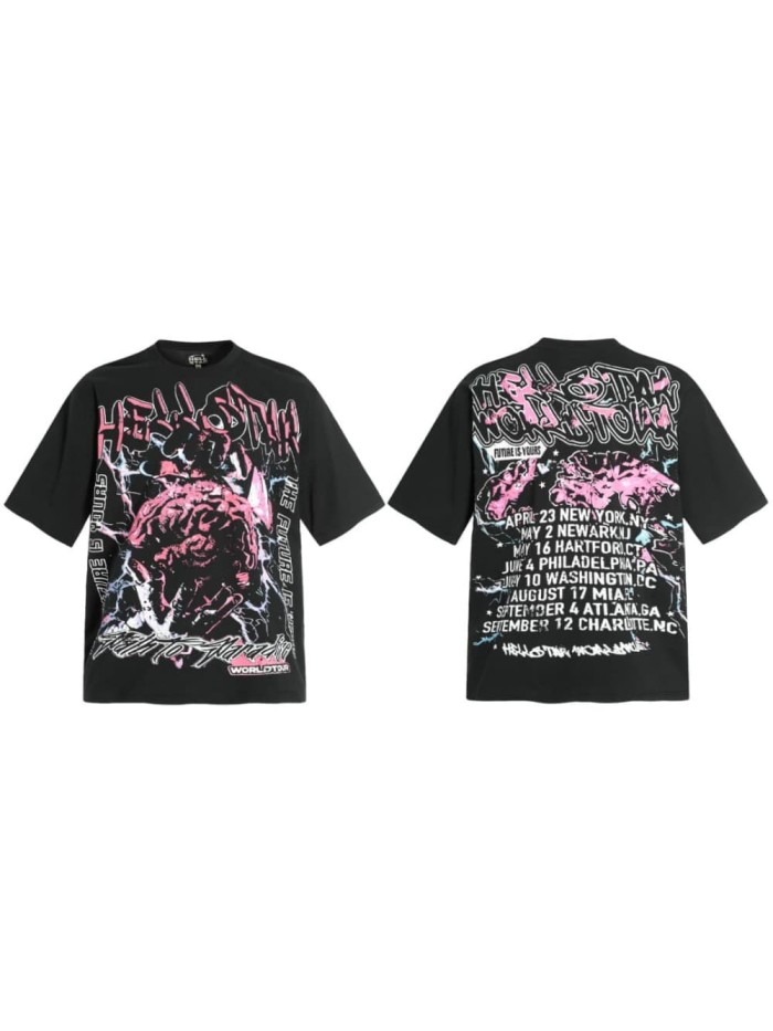 Pink Cyber Core Print Washed Tee 29090171