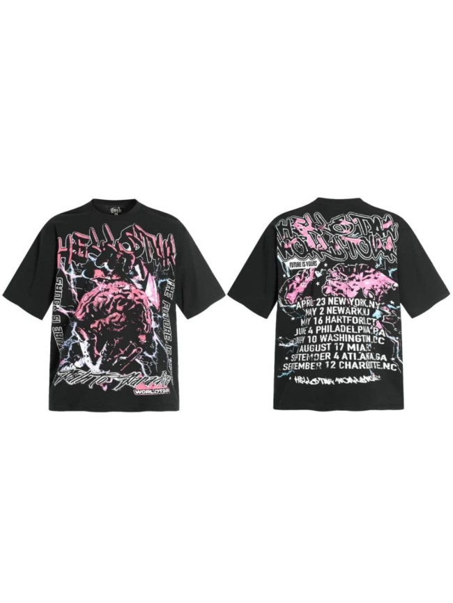 Pink Cyber Core Print Washed Tee 29090171