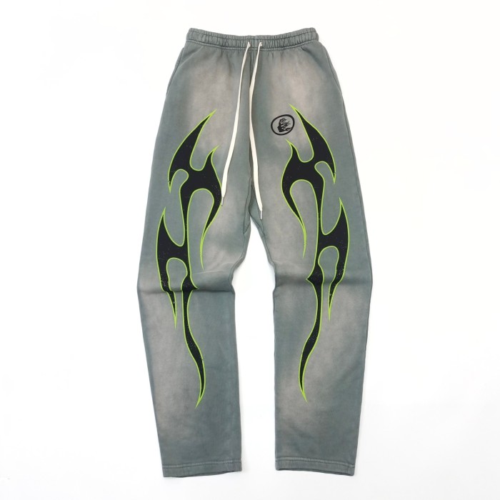 [Big & Tall for weights up to 260 lbs]1:1 quality version Green and Black Logo Washed Version Hoodie & Pants Set with NFC tag