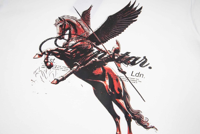 Trapstar Streetwear Tee with Red Pegasus & Script Logo Print T-Shirt 2 colors 29069438