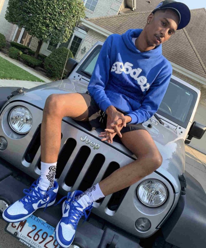 1:1 quality version Blue Diamond Studded Foam Letter Hoodie & Pants Set