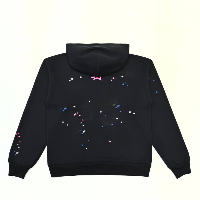 [Big & Tall for weights up to 220 lbs]1:1 quality version Pink Letters and White Mesh Black Print Hoodie & Pants Set 28971642