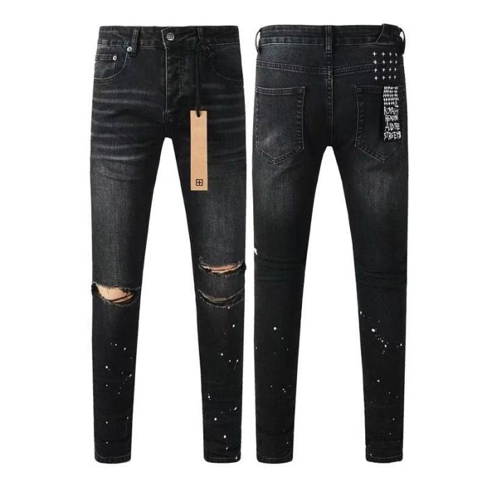 1:1 quality version Knee-hole White Dot Jeans 28700617