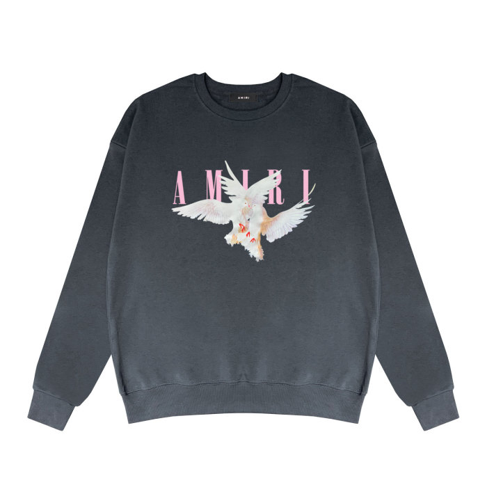 [buy more save more]Pink word peace dove print round neck sweatshirt 21152724