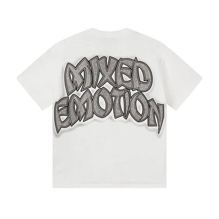 White Tomb Zombie Rhinestone Print Washed Tee 29105640