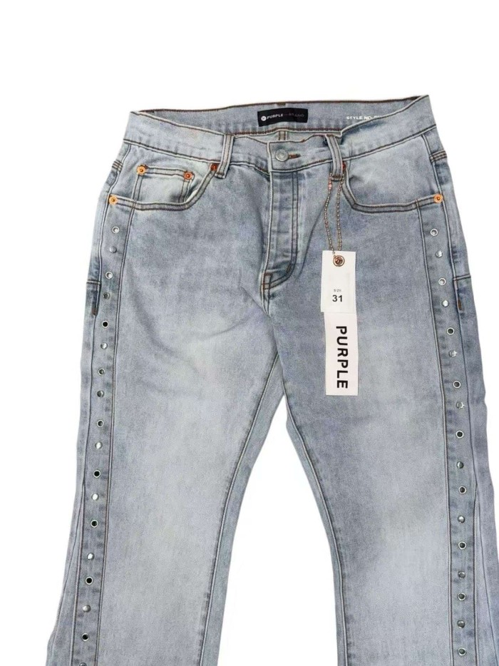1:1 quality version Vertical Rivet Spliced Vintage Flared Jeans 29080667