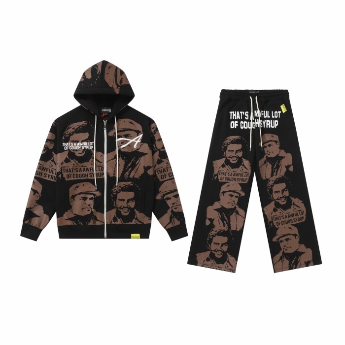 Gangster Figure All Over Print Hoodie & Pants Set 5 colors 29035414