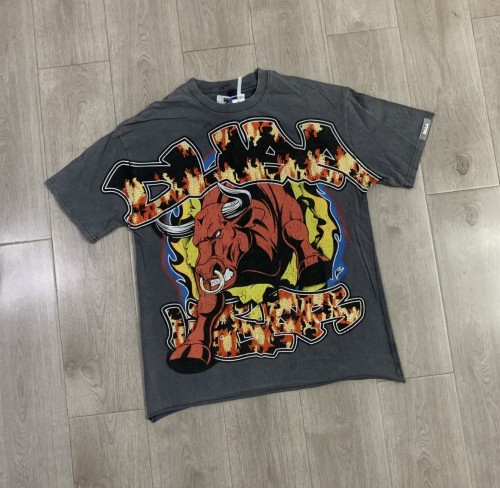 Flaming Bull Rhinestone Print Washed Tee 29069142