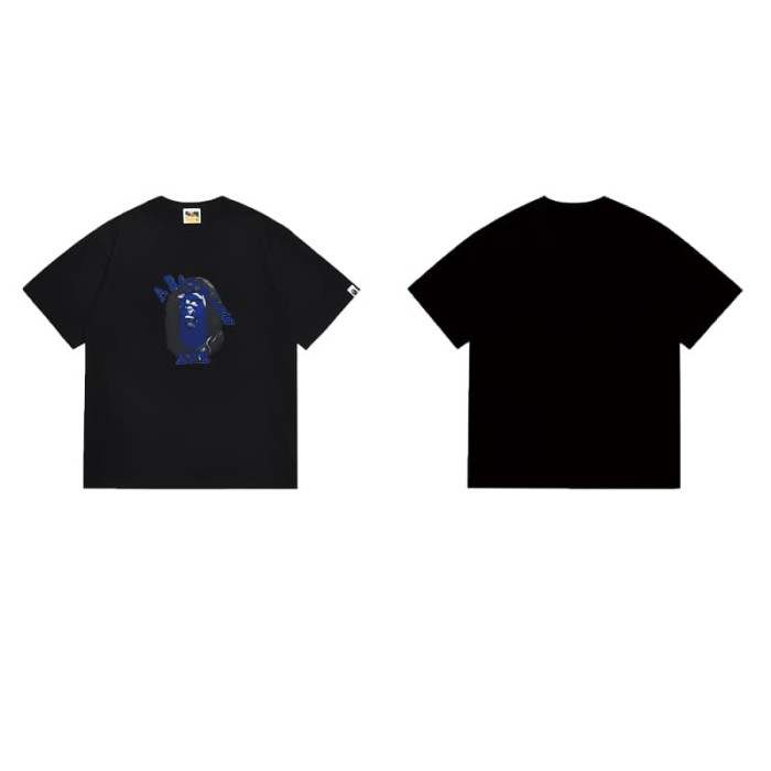 Black gorilla head curved letter print T-shirt 2 colors 29055773